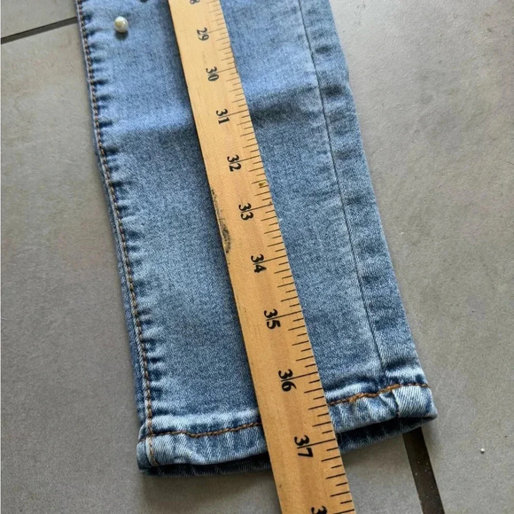 Runway Paris Vintage Style Pearl Embellished Skinny Jeans Sz L (Fits US 10/12) - Picture 9 of 12